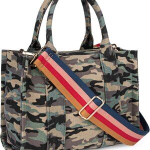 Canvas Tote Bag Women Large Capacity Handbag Crossbody Stylish Durable